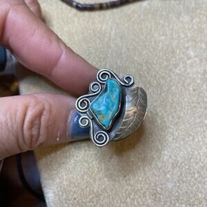 VTG Taxco Sterling Silver NAVAJO Turquoise Stacked Men's Ring Sz 12-8.9 G